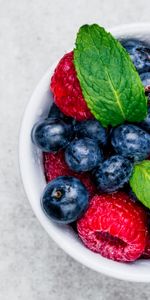 Food,Raspberry,Berries,Mint,Bilberries