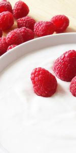 Food,Raspberry,Berries,Yogurt,Yoghurt