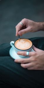 Anillos,Café,Una Taza,Comida,Taza,Manos