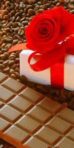 Food,Rose,Holiday,Present,Bow,Candle,Grain,Rose Flower,Gift,Grains,Coffee,Romance,Chocolate