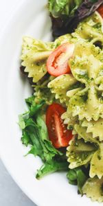 Food,Salad,Macaroni,Pasta,Farfalle,Cherry Tomatoes,Sauce