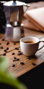 Café,Coupe,Table,Théière,Bouilloire,Grains De Café,Une Tasse,Tableau,Nourriture