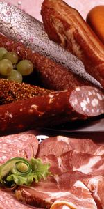 Food,Vine,Slicing,Rifling,Sausage,Meat,Sauce,Grapes