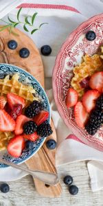 Food,Waffles,Blackberry,Breakfast,Bilberries