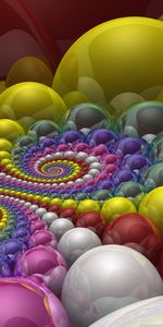 Form,Motley,Multicolored,Forms,Rendering,Balls,3D