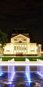 Fountain,Building,Cities,Landscape,City Lights