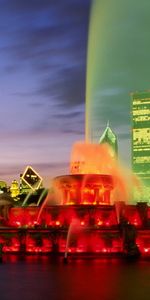 Fountain,Landscape,Night