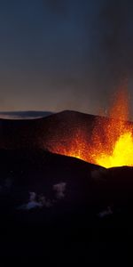 Naturaleza,Noche,Fuente,Volcán,Erupción,Lava