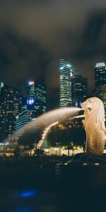 Fountain,Singapore,Cities,Skyscrapers