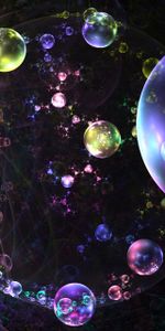 Fractal,Multicolored,Motley,Glare,Bubbles,Abstract