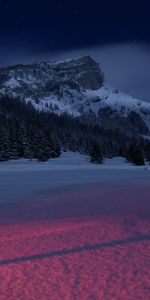 Invierno,Montañas,Francia,Noche,Nieve,Naturaleza,Paisaje