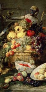 Frans Snyders,Frans Sneijders,Monkeys Stealing Fruits,Monkeys Stealing Fruit,Baroque,Flanders,Art,Picture