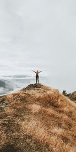 Freedom,Grass,Mountains,Vertex,Nature,Top,Girl