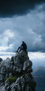 Freedom,Mountains,Rock,Break,Precipice,Human,Person,Nature,Height