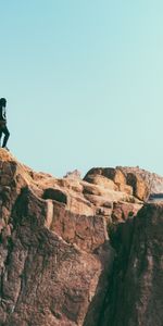 Freedom,Nature,Mountains,Rock,Break,Precipice,Human,Person