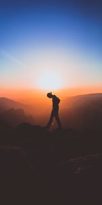 Freedom,Sunset,Silhouette,Human,Person,Loneliness,Dark,Mountains