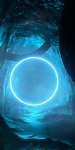 Glow,Bright,Circle,Cave,3D