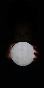 Glow,Child,Dark,Hands,Ball,Moon