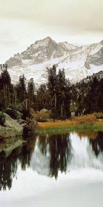 Otoño,Lago,Montañas,Estanque,Naturaleza,Hierba