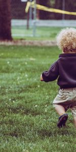 Grass,Miscellanea,Miscellaneous,Curly,Stroll,Kid,Tot,Childhood,Child