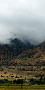 Grass,Mountains,Clouds,Summer,Nature