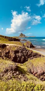 Grass,Mountains,Rock,Coast,Nature