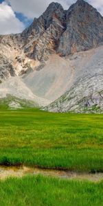 Grass,Mountains,Summer,Nature,Stones