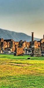 Grass,Ruin,Columns,Cities,Stone,Column,Greece,Ruins