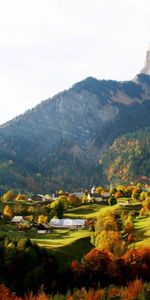 Grass,Sky,Mountains,Nature,Autumn