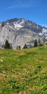 Grass,Sky,Mountains,Nature,Landscape