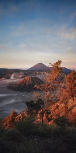 Grass,Sky,Rise,Nature,Mountains,Dawn,Volcano,Sunrise