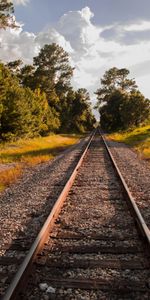 Grass,Sky,Summer,Nature,Railway