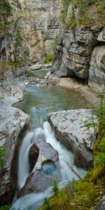 Grass,Stones,Rocks,Waterfall,Moss,Nature