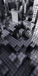 Grey,Cubes,Grid,3D