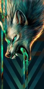 Grin,Aggression,Illusion,Art,Wolf