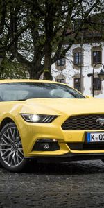 Eu Spec,Gt,Желтый,Тачки (Cars),Вид Сбоку,Форд (Ford),Мустанг (Mustang)