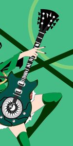 Guitar,Arrow,Boot,Girl,Anime