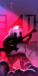 Guitariste,Panda,Concert,Guitare,Art