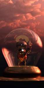 Robot,Mouette,Verre,Lampe,3D