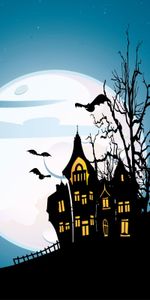 Halloween,Fêtes,Maisons,Dessins