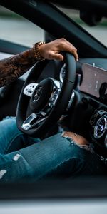 Hand,Car,Steering Wheel,Rudder,Cars,Mercedes