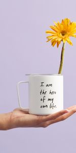 Motivation,Affirmation De Soi,Mug,Coupe,Une Inscription,Les Mots,Main,Mots,Fleur,Inscription