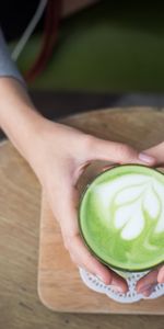 Hands,Foam,Meerschaum,Mint,Latte,Food,Coffee