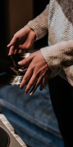 Hands,Sweater,Vinyl Record,Music