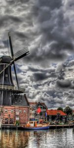 Hdr,Cities,Sky,Building,Clouds,Mill