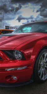 Ford Mustang Shelby Gt500,Ford Mustang,Тачки (Cars),Hdr,Спорткар,Красный