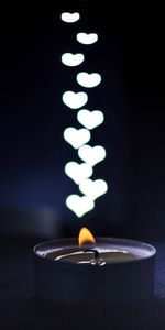 Heart,Candle,Glare,Flame,Dark