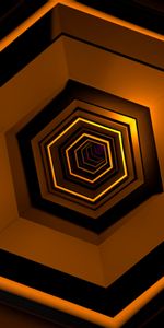 Hexagonal,Prospect,Tunnel,Geometric,Perspective,Depth,3D