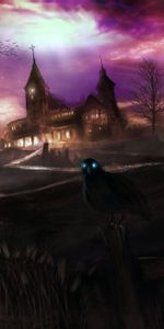 Hill,Spooky,Eerie,Dark,Raven,Art,House