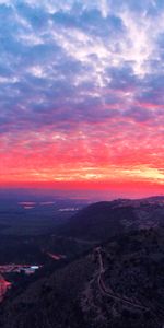 Hills,Hill,Sky,Evening,Cities,Sunset,City